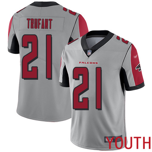 Atlanta Falcons Limited Silver Youth Desmond Trufant Jersey NFL Football #21 Inverted Legend->youth nfl jersey->Youth Jersey